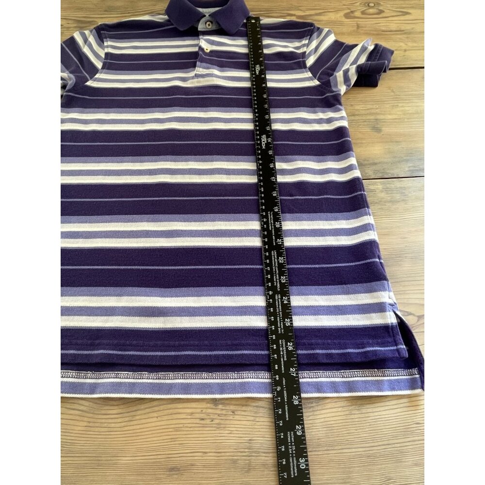 Tommy Hilfiger Polo Shirt Mens S Purple Stripe Shirt Sleeve 90s Preppy - Picture 7 of 7